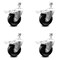 Service Caster 4 Inch Phenolic Swivel 12mm Threaded Stem Caster Set with Total Lock Brake SCC-TSTTL20S414-PHR-M1215-4 - alternate 1